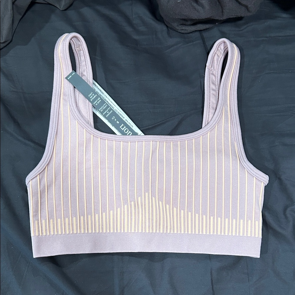 Vuori bicolor seamless longline bra in light peach/desert mauve color - Picture 4 of 7